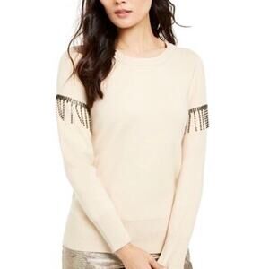 Alfani Embellished Fringe Sweater   NEW